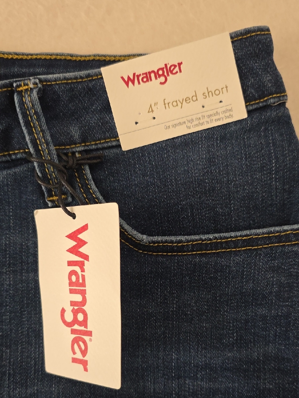 Wrangler NWT Blue High-Rise Frayed Denim Shorts Size 8/29 - Picture 6 of 10